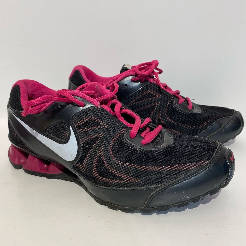 Nike  Reax Women's Running Athletic Shoes Lace Up Black Pink 525755-002 Size 9